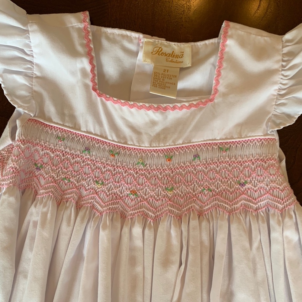 Smocked white Easter dress 2T